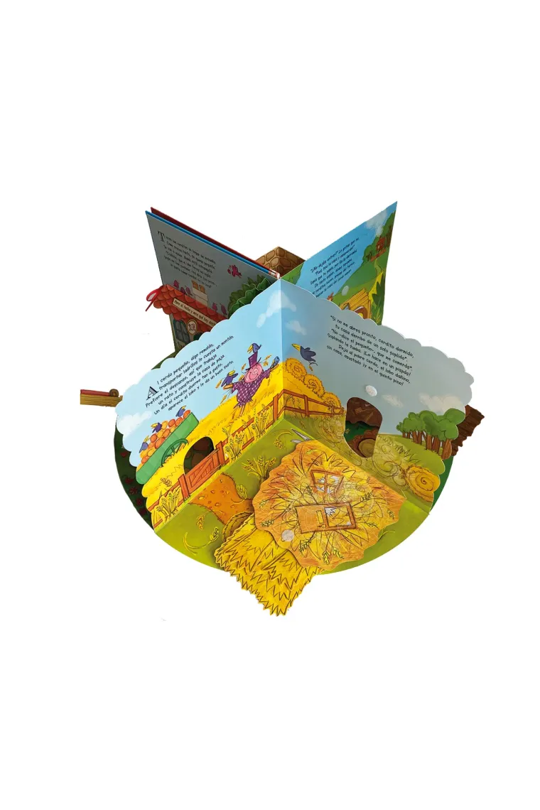 Los tres cerditos... y el lobo feroz (texto rimado y desplegable)